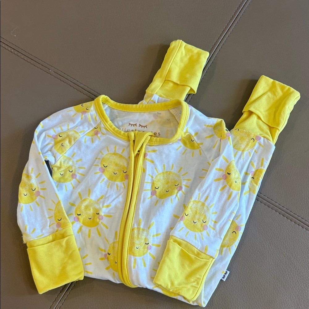 Little Sleepies Yellow Sun Print Footie